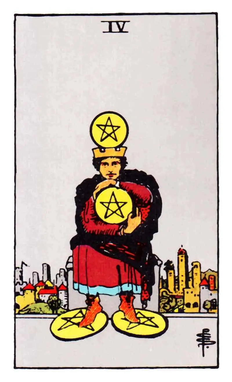Signification de la carte de tarot Quatre de Pentacles